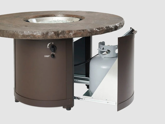 Beacon Round Gas Fire Pit Table – Marbelized Noche