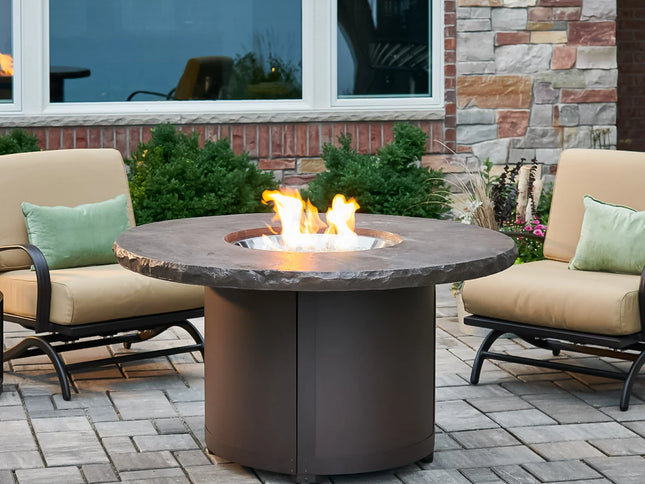 Beacon Round Gas Fire Pit Table – Marbelized Noche