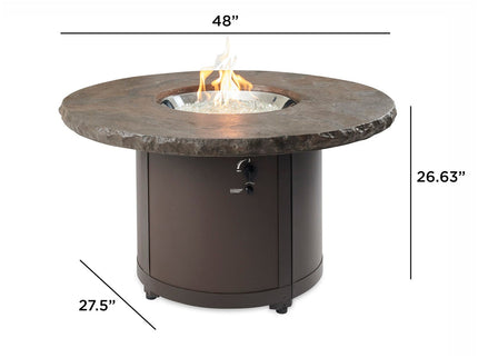 Beacon Round Gas Fire Pit Table – Marbelized Noche