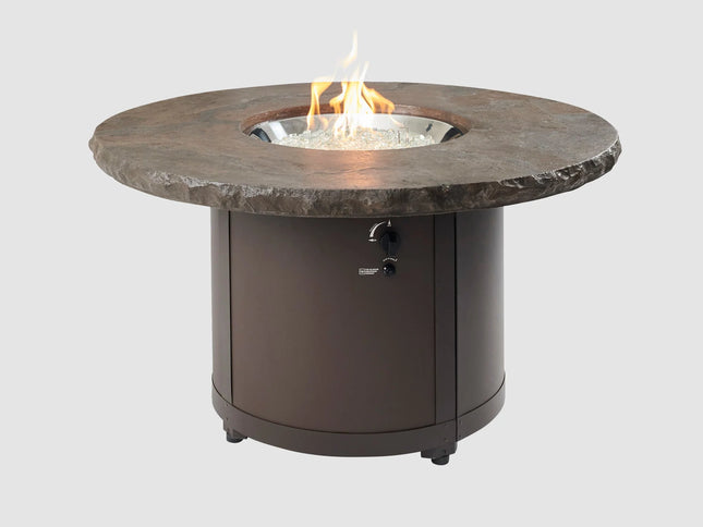 Beacon Round Gas Fire Pit Table – Marbelized Noche