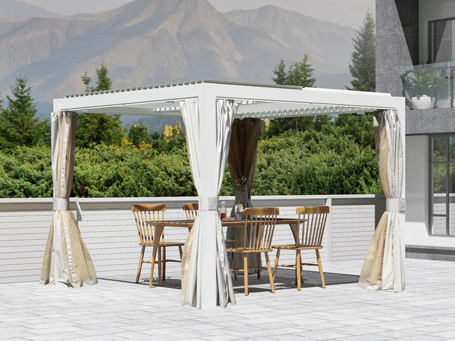 10’ x 10’ Aluminum Louvered Pergola – Modern Patio Gazebo